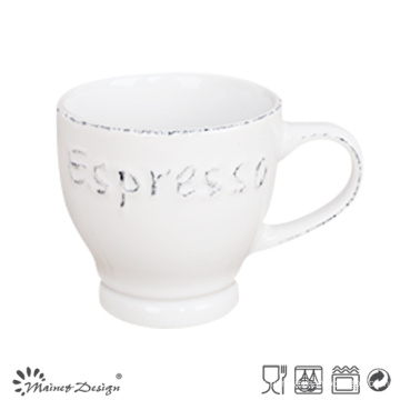 Taza de café espresso de 3 oz con diseño de borde cepillado